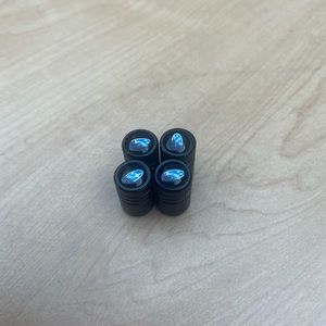 SUBARU TIRE VALVE STEM CAPS BLACK